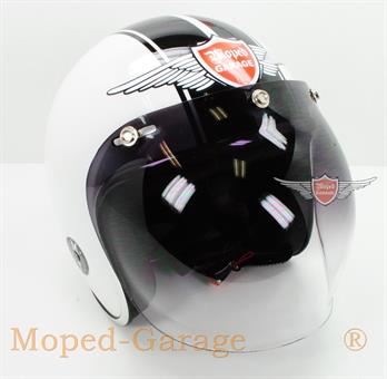 Jethelm Universal Helm Bubble Visier getönt Jet Helm Full Face Retro 