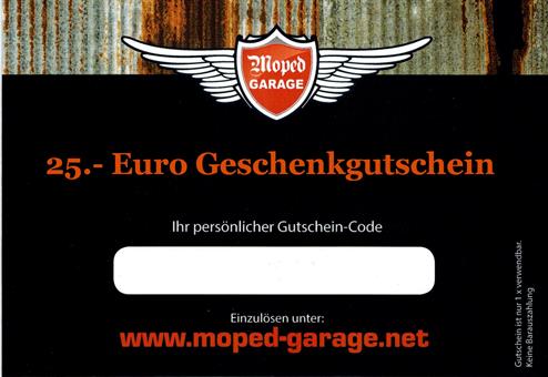 Moped Garage 25.- &euro; Geschenk Gutschein 