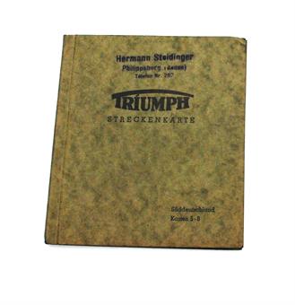 Triumph Streckenkarte Motorrad Handbuch Original 1950er 