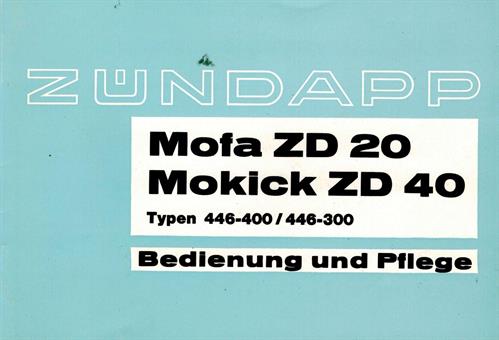 Zündapp ZD 20 40 Typ 446 original Betriebs Anleitung 
